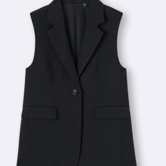 GU - Oversized Unisex Tailored Black Vest - SZ XL - Picture 14 of 14
